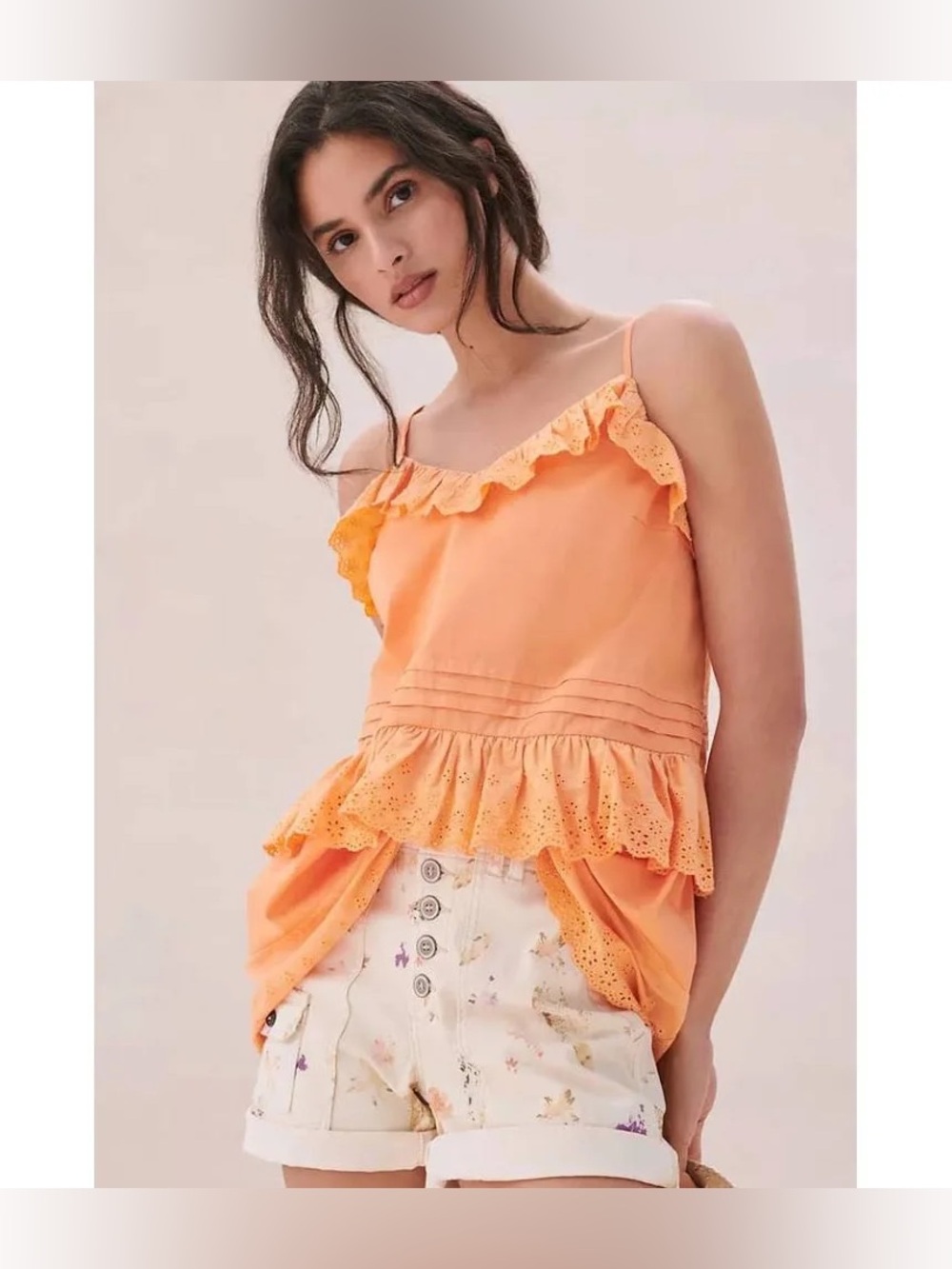 Mare Mare x Anthropologie Josephine Tank Top in Coral NWT M
